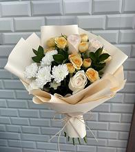 Букет цветочный вальс в Дарасун Букет цветов из:  Розы и Хризантемы в Дарасун