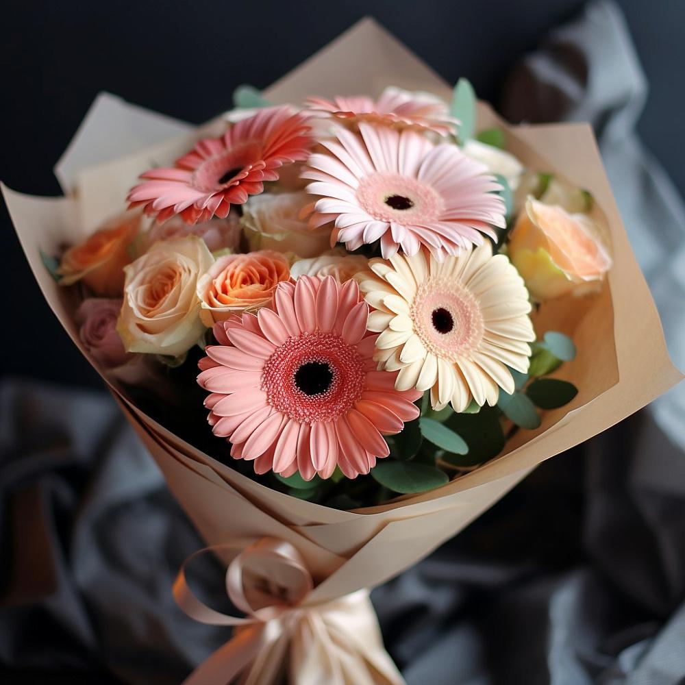 Букет Стихи о любви в Дарасун Букет цветов из: Герберы и Розы в Дарасун