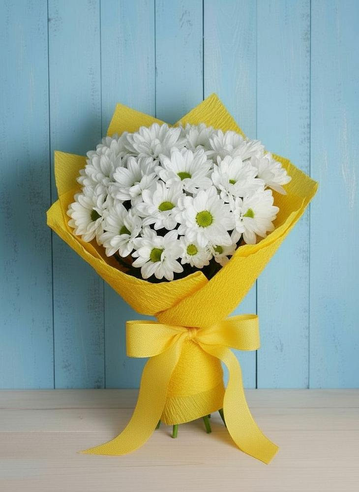 Букет Застенчивые лепестки в Дарасун Букет цветов из: Хризантемы в Дарасун