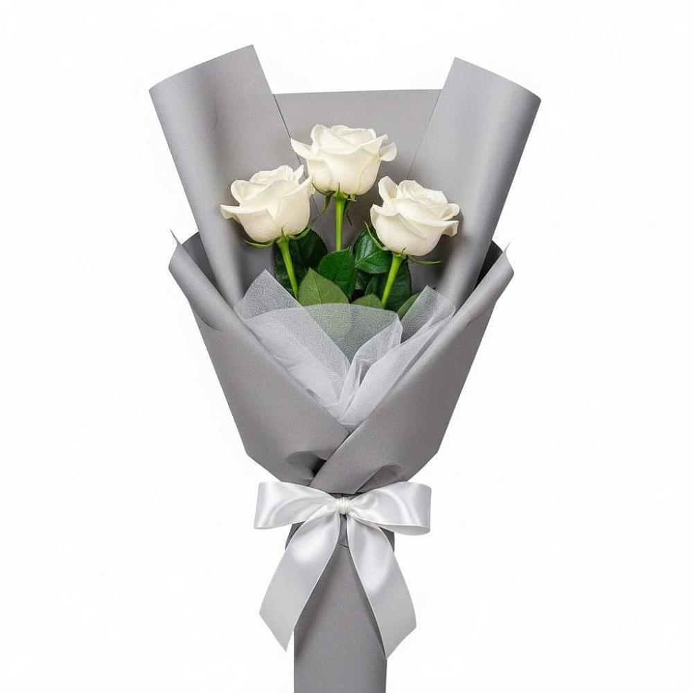 Букет 3 белые розы в Дарасун Букет 3 белые розы в Дарасун
