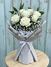Букет из белых роз в Дарасун Букет цветов из:  Розы в Дарасун