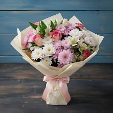 Букет цветов из:  Хризантемы, Альстромерии и Розы в Дарасун