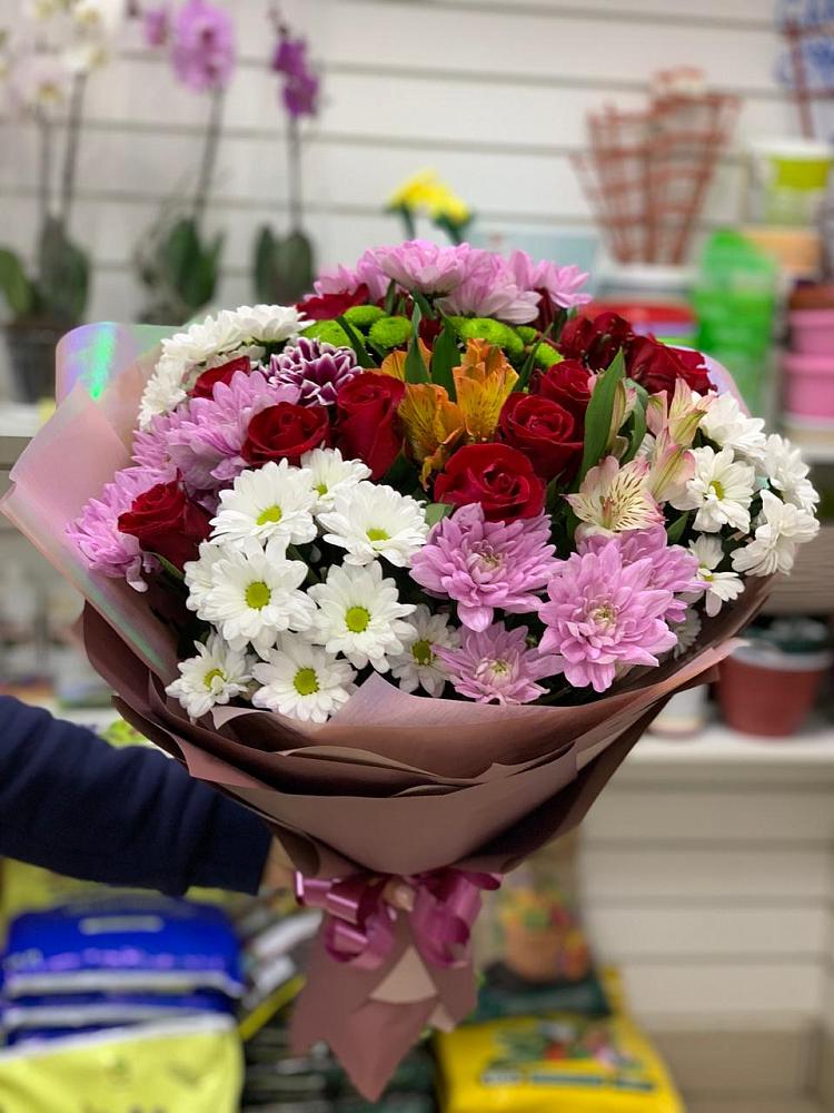 Букет цветов из: Розы, Хризантемы и Альстромерии в Дарасун
