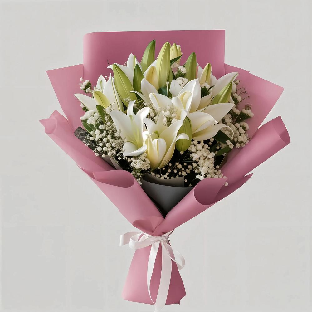 Букет Лилии в розовом в Дарасун Букет цветов из: Лилии в Дарасун