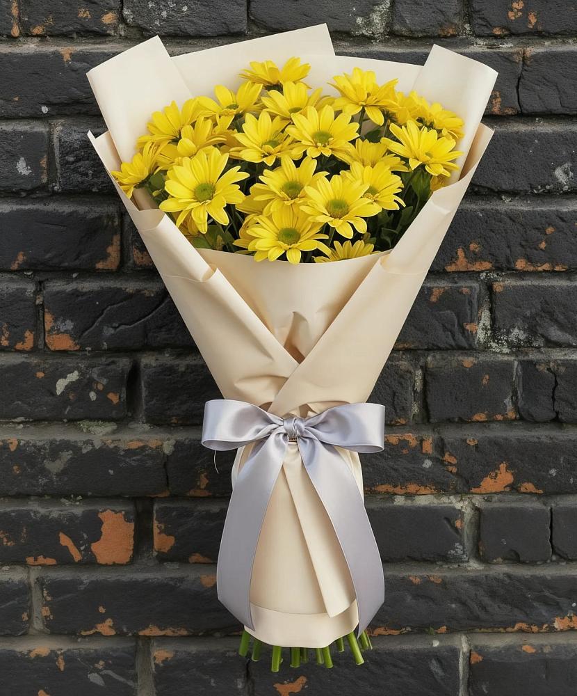 Букет Желтое настроение в Дарасун Букет цветов из: Хризантемы в Дарасун