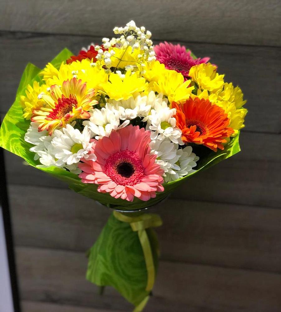 Букет палитра в Дарасун Букет цветов из: Герберы и Хризантемы в Дарасун