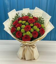 Букет цветов из:  Розы и Хризантемы в Дарасун