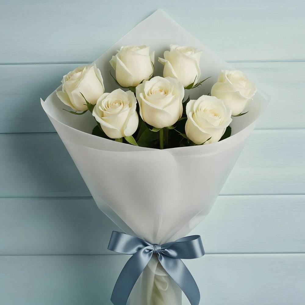 7 Белых роз Эдлесс Лав в Дарасун Букет 7 Белых роз Эдлесс Лав в Дарасун